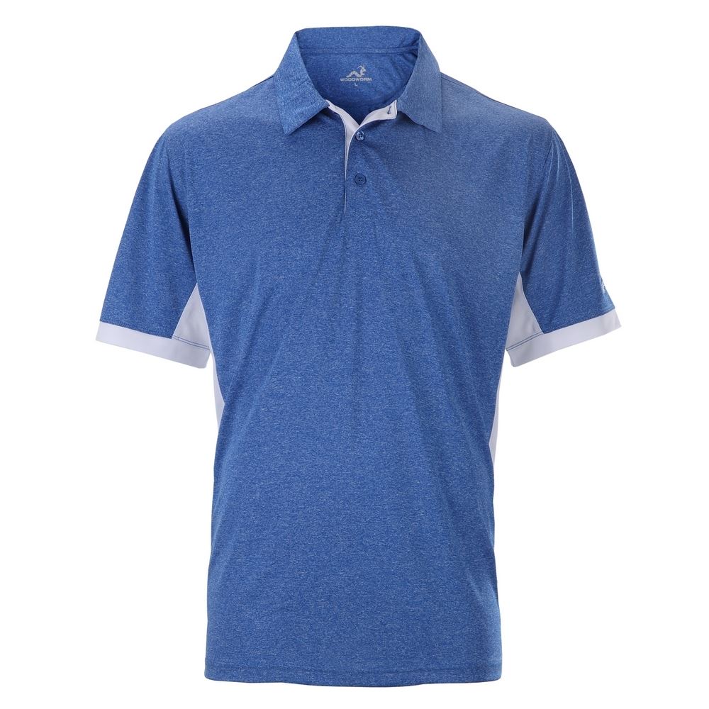 Woodworm Heather Golf Polo Shirts Blue / White