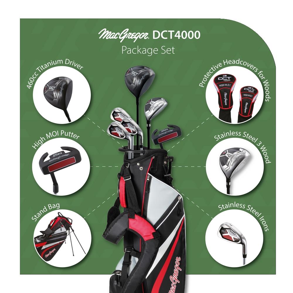 MacGregor Golf DCT4000 Golf Clubs Set with Bag, Mens Left Hand (6 Clubs / 9 Pieces)