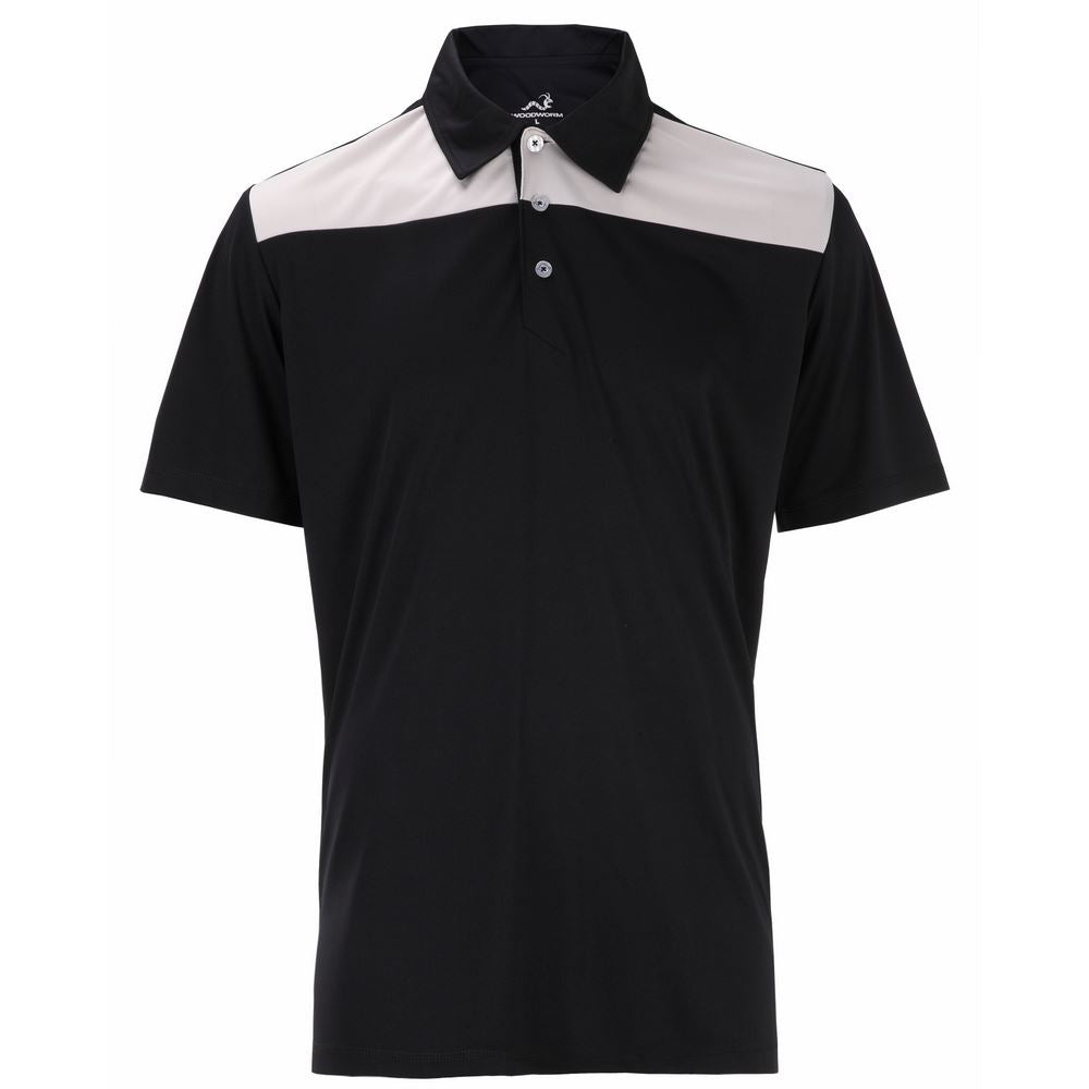 3 Pack Woodworm Golf Panel Polo Shirts, Mens