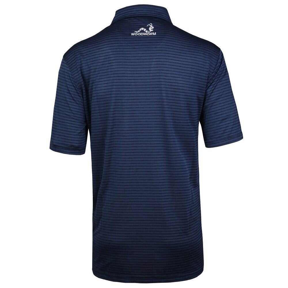 3 PACK Woodworm Golf Polo Shirts, Tech Stripe