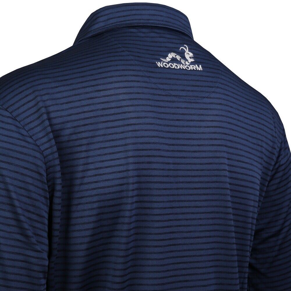 3 PACK Woodworm Golf Polo Shirts, Tech Stripe