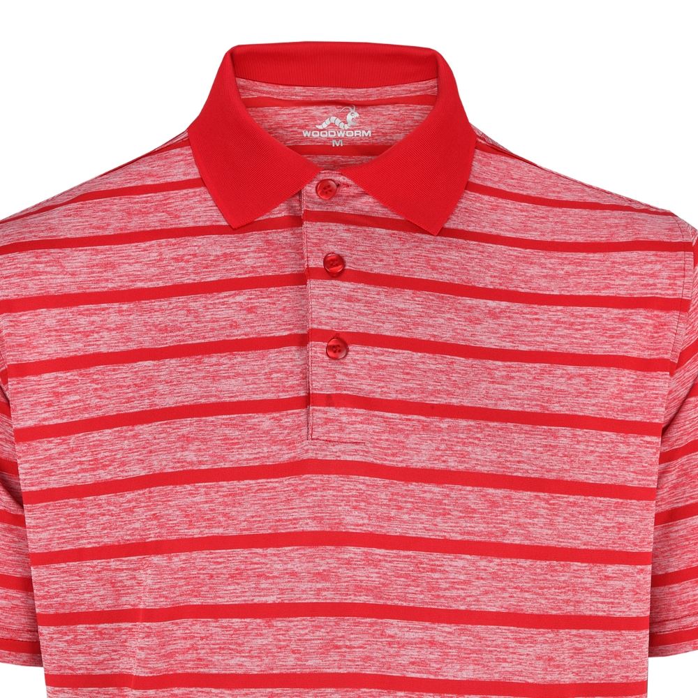 Woodworm Golf Clothes Heather Stripe Mens Polo Shirts 3 Pack