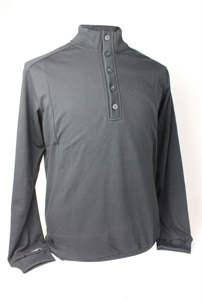 Adidas Mens Button Mock Pullover