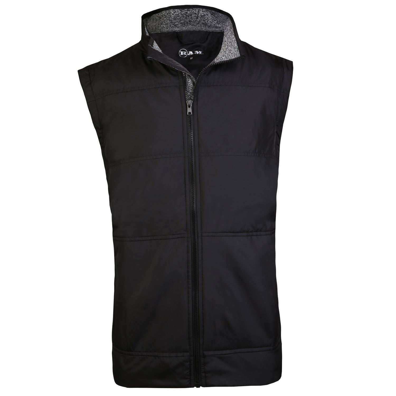Ram Golf Full Zip Padded Gilet, Black/Grey