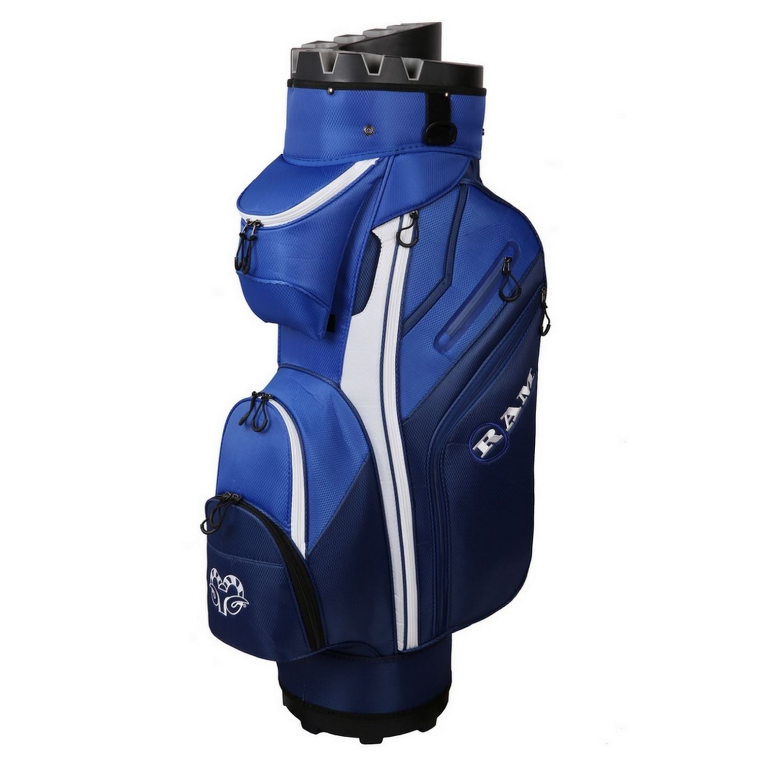 Ram Golf Premium Trolley Bag with 14 Way Molded Organiser Divider Top