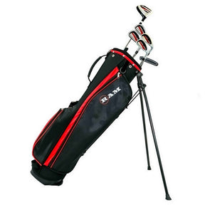 Ram Golf SGS Mens Left Hand Golf Clubs Starter Set with Stand Bag Steel Shafts