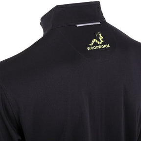 Woodworm Golf Mens 1/4 Zip Pullover Sweater Jumper, Black/Neon