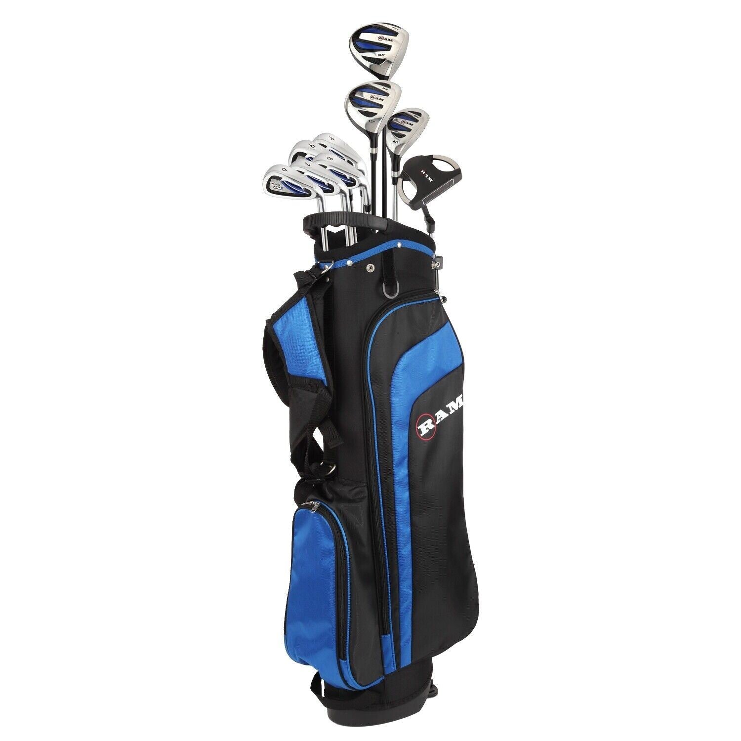 Ram Golf EZ3 Tall Mens +1" Golf Clubs Set with Stand Bag Graphite/Steel Shafts