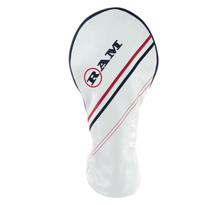 Ram FX Golf Club Headcovers for Driver, Wood and Hybrid, White (1-3-x)