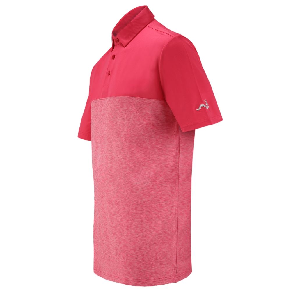 PACK OF 3 Woodworm Golf Shirts - Heather Panel Polos - Mens