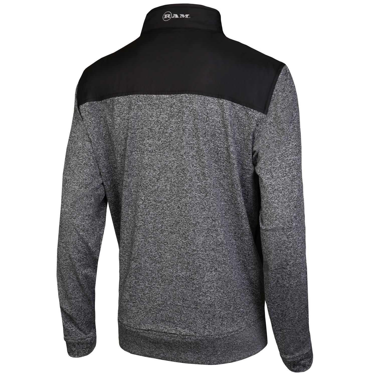 Ram Golf Full Zip Padded Sweater, Black/Grey