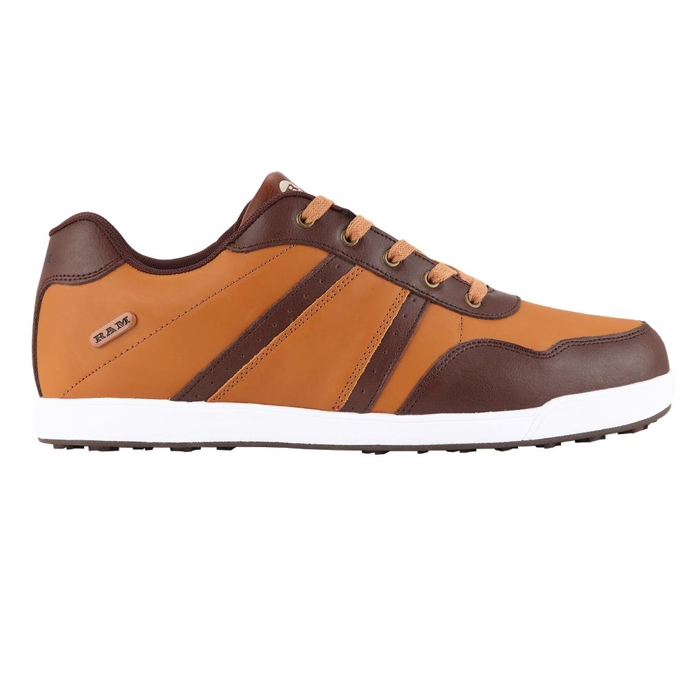 Ram Golf FX Comfort Mens Waterproof Golf Shoes - Brown