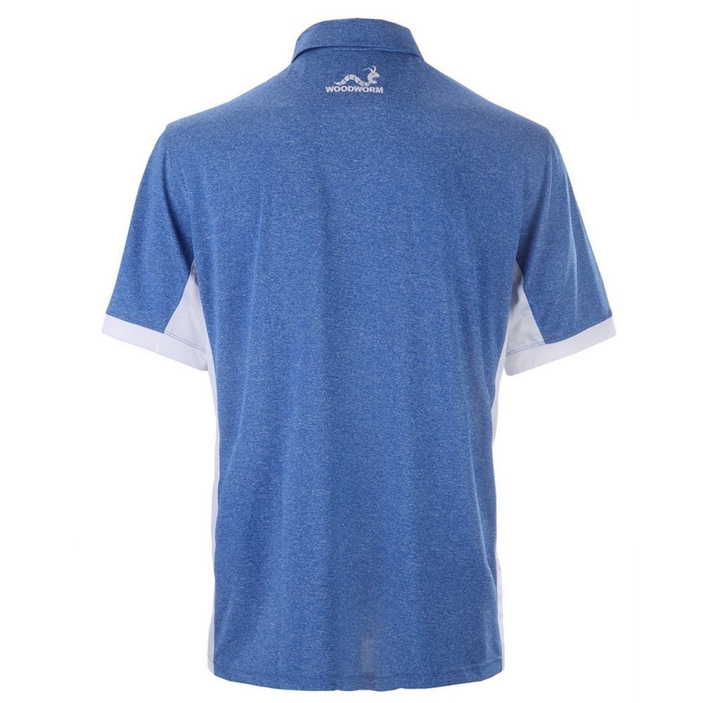 Woodworm Heather Golf Polo Shirts - Blue / White