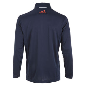 Woodworm Golf Mens 1/4 Zip Pullover Sweater Jumper, Navy/Red
