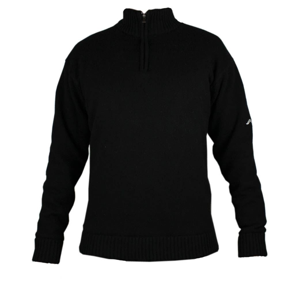 Woodworm Golf Lined Wool Half Zip Sweater - Black