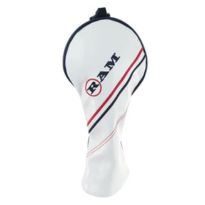 Ram FX Golf Club Headcovers for Driver, Woods and Hybrid, White (1-3-5-x)