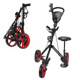 Caddymatic Golf X-TREME 3 Wheel Push/Pull Golf Trolley with Seat