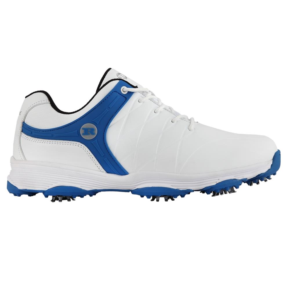 Ram Golf FX Tour Mens Waterproof Golf Shoes, White/Blue