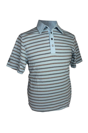 Ashworth Mens 3 Tone Striped Polo Shirt