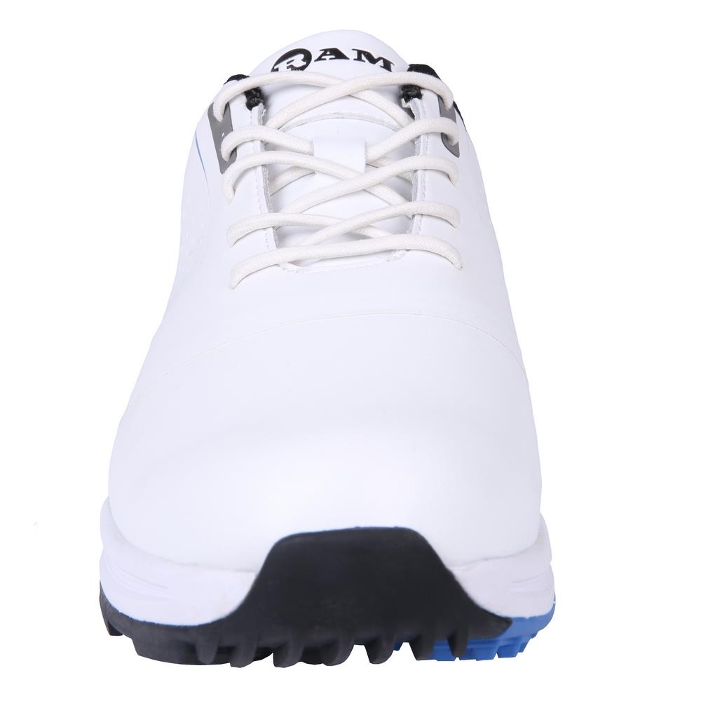 Ram Golf Player Waterproof Mens Golf Shoes - White / Blue