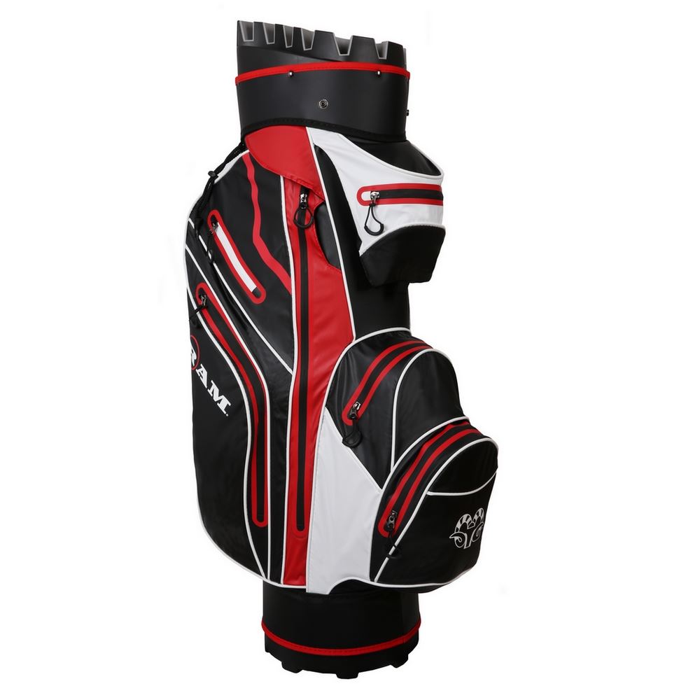Ram Golf Premium Waterproof Trolley Bag with 14 Way Molded Organizer Divider Top