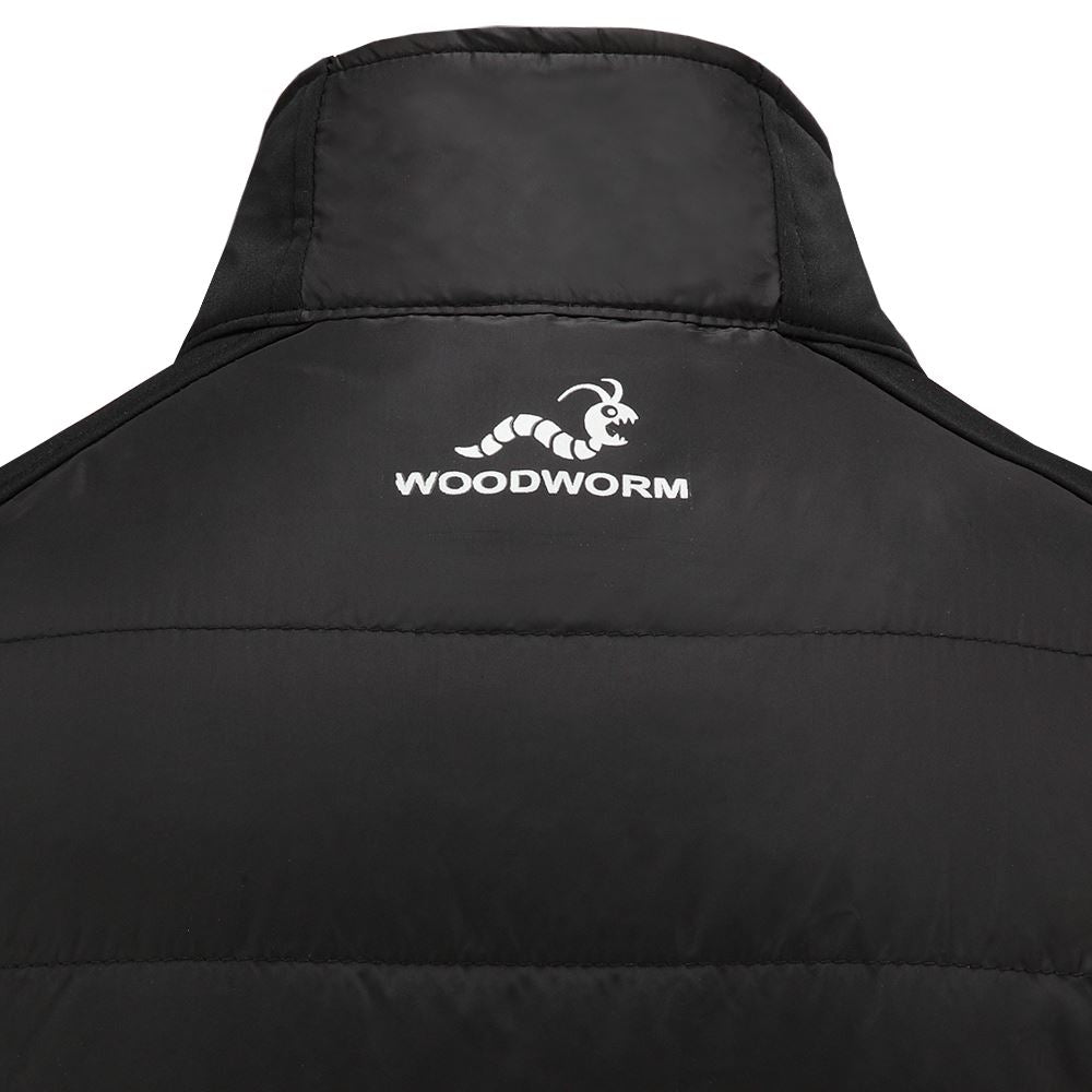 Woodworm Full Zip Padded Mens Gilet Golf Vest Black