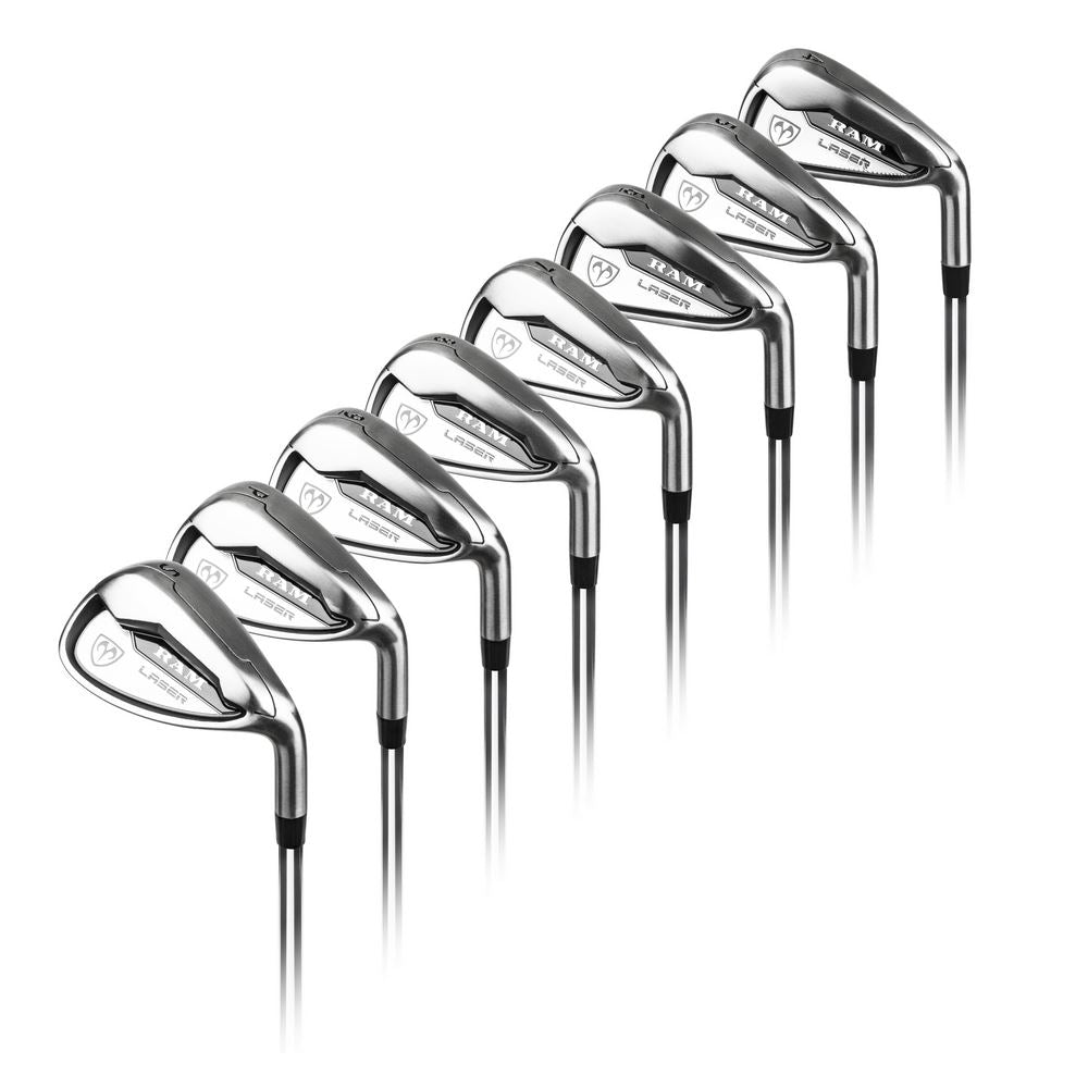 Ram Golf Laser +1 Inch Iron Set 4-SW, Mens Right Hand, Steel Shaft, Regular Flex