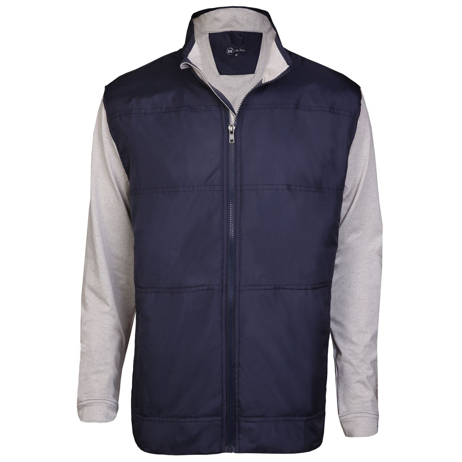 Ram Golf Full Zip Padded Sweater, Grey/Blue
