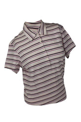 Ashworth Ladies 4 Button Striped Polo Shirt