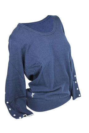 Ashworth Ladies Round Neck Sweater Buttoned Sleeves
