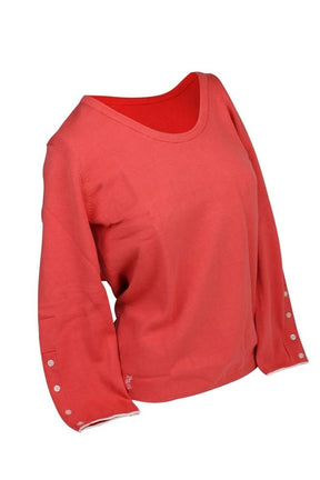 Ashworth Ladies Round Neck Sweater Buttoned Sleeves