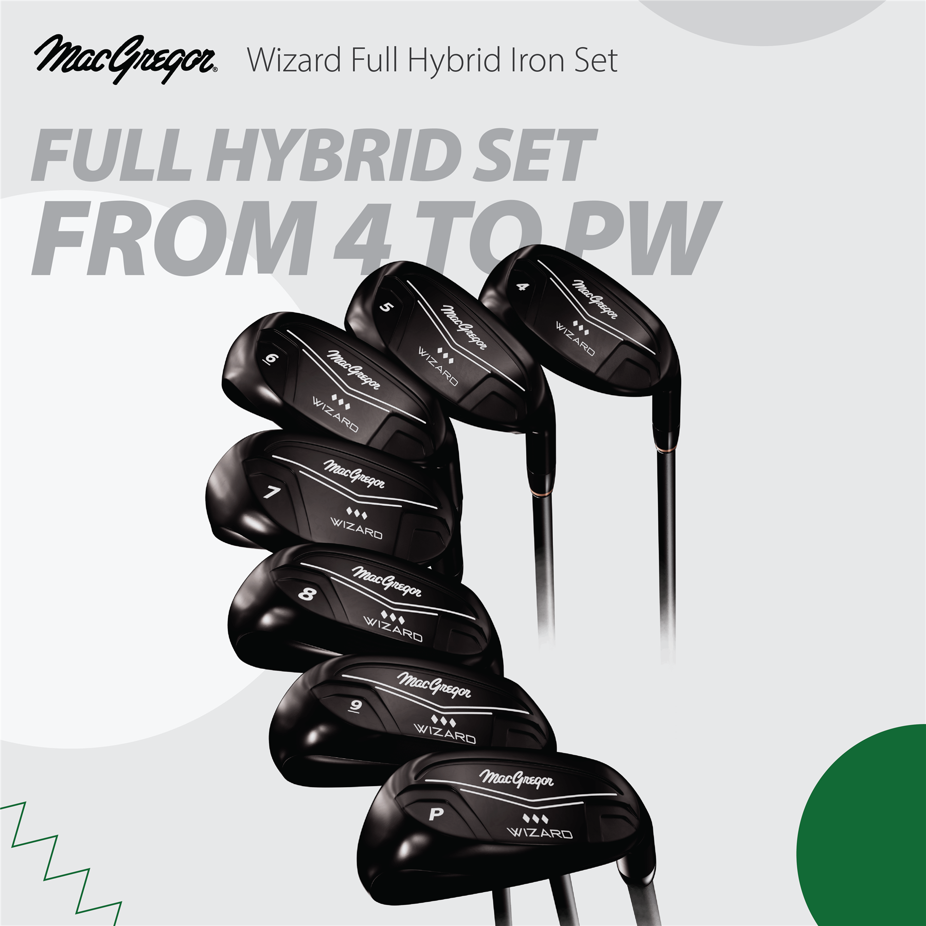MacGregor Golf Wizard Hybrid Iron Set, Mens Right Hand