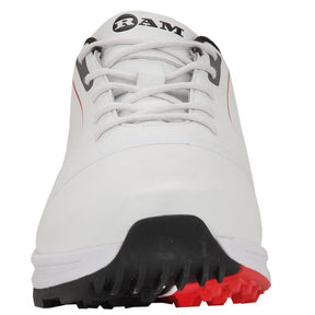 Ram Golf Player Waterproof Mens Golf Shoes - White / Red