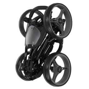 Caddymatic Golf Quad 4-Wheel Folding Golf Pull Push Trolley Black