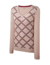 Ashworth Ladies Bias Plaid Sweater - Petal