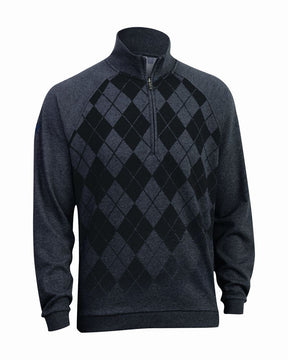 Ashworth Mens Argyll Half Zip Sweater