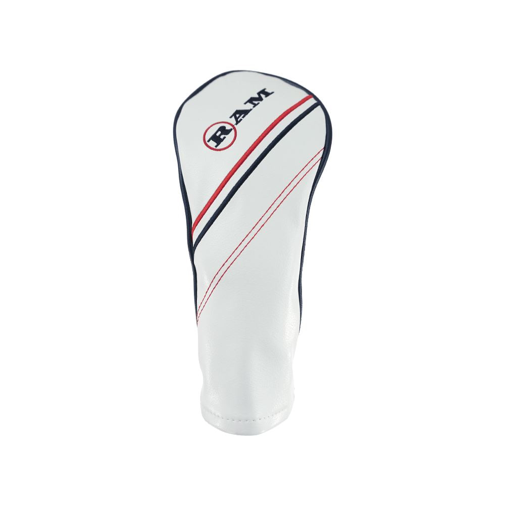 Ram FX Golf Club Headcovers for Driver, Wood and Hybrid, White (1-3-x)