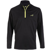 Woodworm Golf Mens 1/4 Zip Pullover Sweater Jumper, Black/Neon