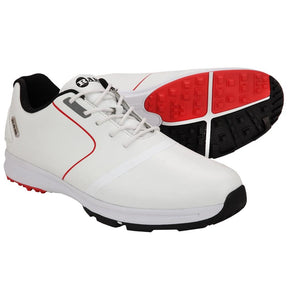 Ram Golf Player Waterproof Mens Golf Shoes - White / Red