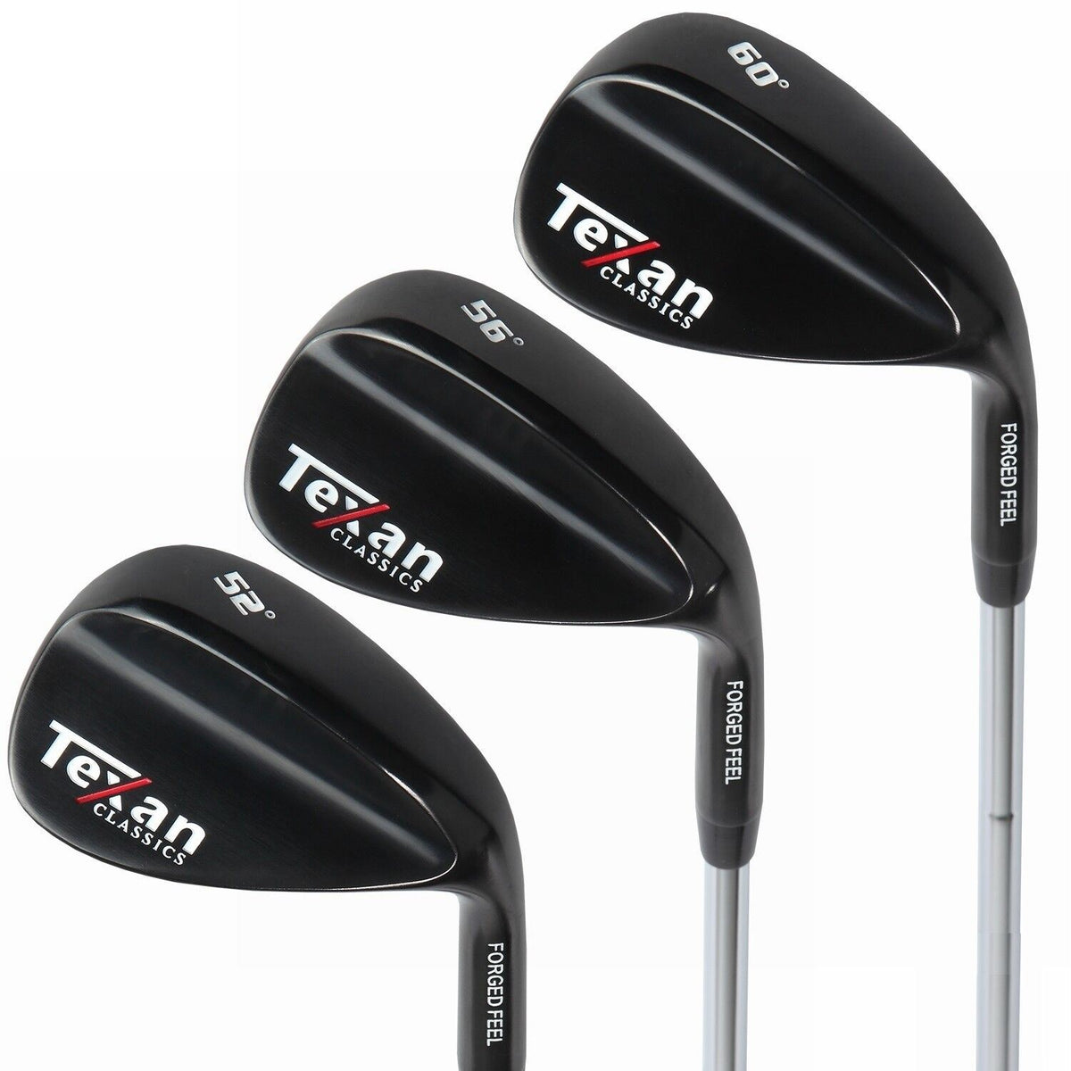 Texan Classics II Gun Metal Right Hand Golf Wedge Set Loft 52°-56°-60°