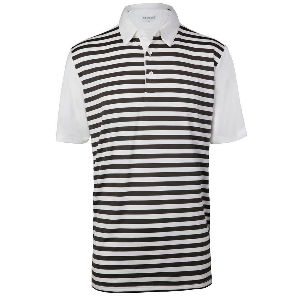 Ram Golf Tour Stripe Polo Shirts, Mens