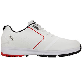 Ram Golf Player Waterproof Mens Golf Shoes - White / Red