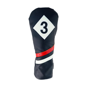 Ram Golf Premium Vintage Style PU Leather Headcovers Retro Black 3 Wood