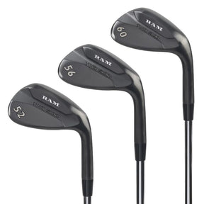 Ram Golf Tour Grind Milled Face Golf Wedge Set, Black, Mens Right Hand