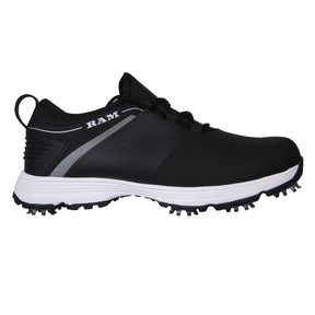 Ram Golf XT1 Mens Waterproof Golf Shoes, Spiked, Black